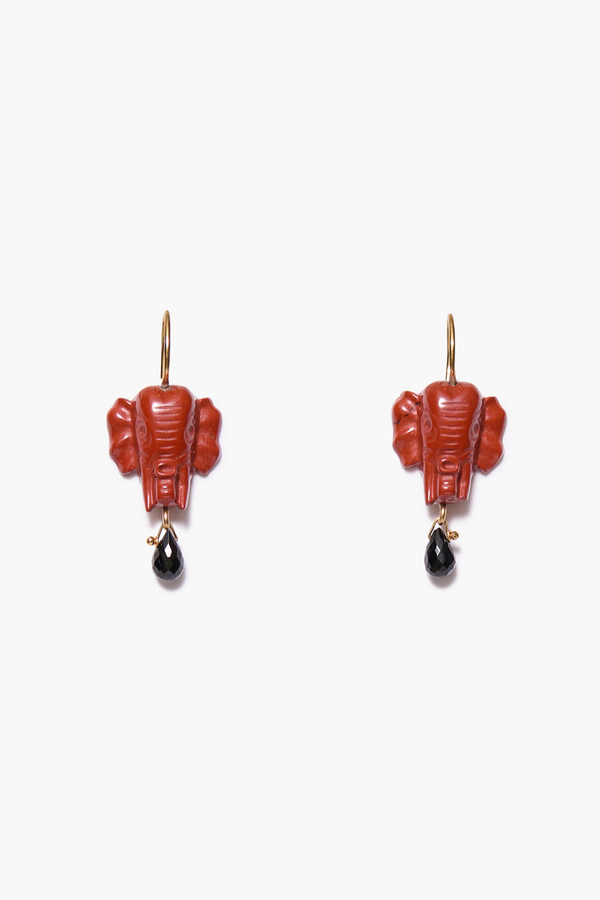 Elephant Earrings Red Jasper