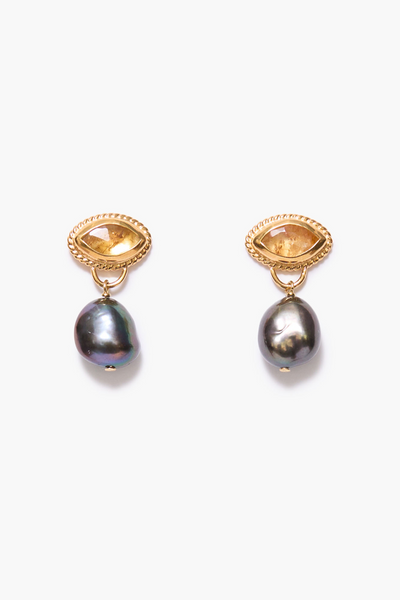 Gaze Earrings Peacock Pearl