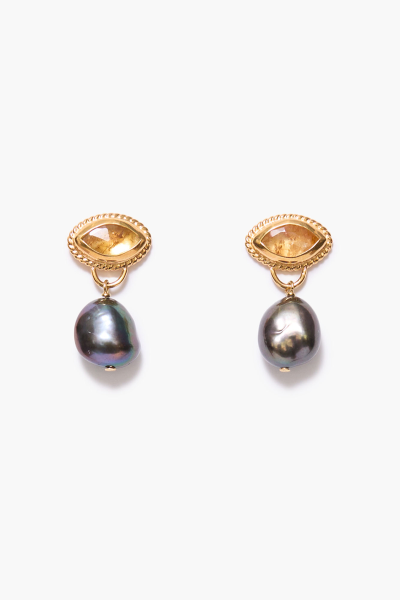 Gaze Earrings Peacock Pearl