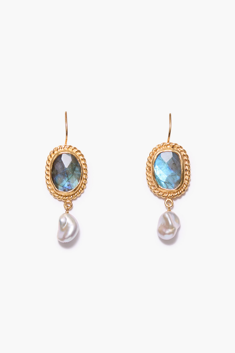 Vignette Drop Earrings Labradorite