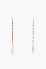 Drip Thread Thru Earrings White Pearl