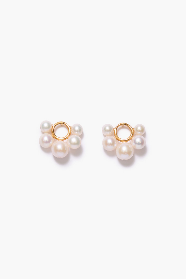 Soleil Stud Earrings White Pearl