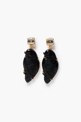Dove Earrings Black Obsidian