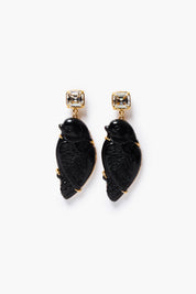 Dove Earrings Black Obsidian
