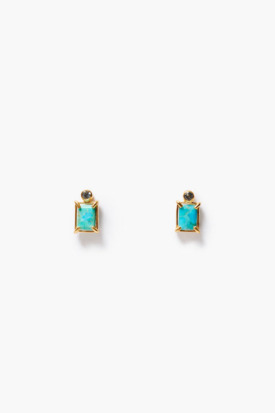 Tabby Stud Earrings Turquoise