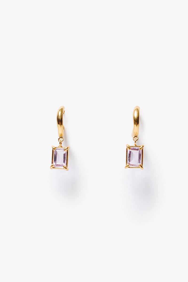Tabby Hoop Earrings Amethyst