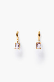 Tabby Hoop Earrings Amethyst