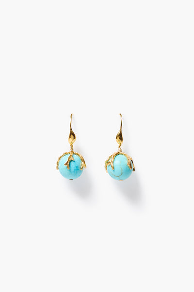 Coral Crown Earrings Turquoise