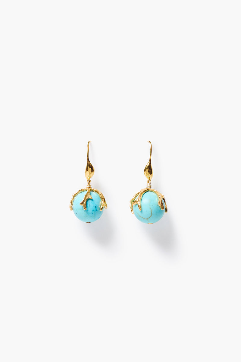 Coral Crown Earrings Turquoise