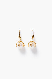 Coral Crown Earrings White Pearl