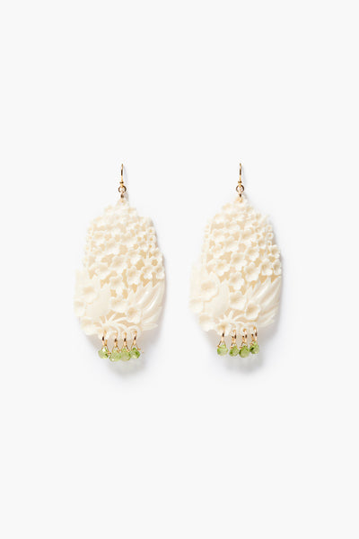 Ivory Drop Earrings Peridot