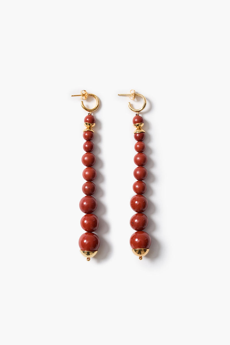 Bell Tower Earrings Red Jasper
