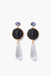 Leon Earrings Black Obsidian