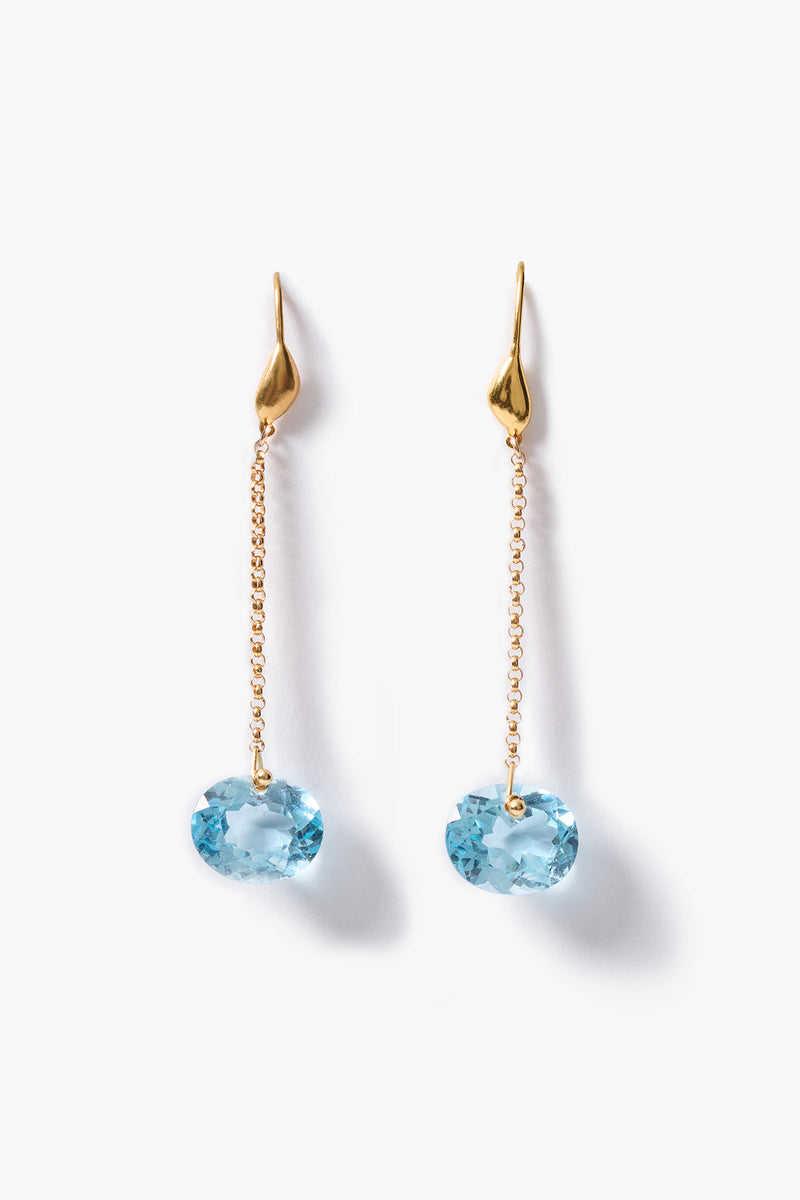 Camille Drop Earrings Blue Topaz
