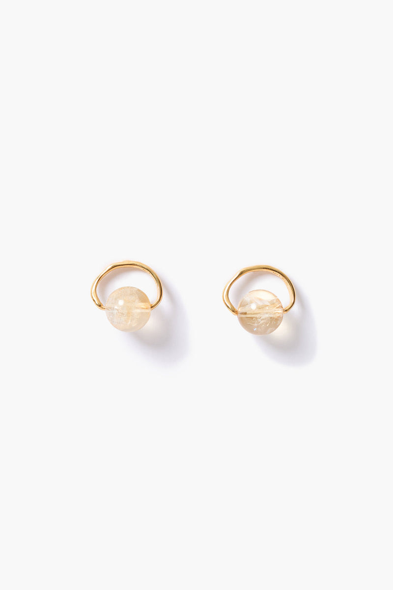 Halo Hoop Studs Citrine