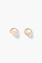 Halo Hoop Studs Citrine