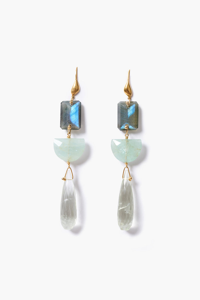 Labyrinth Trio Earrings Labradorite