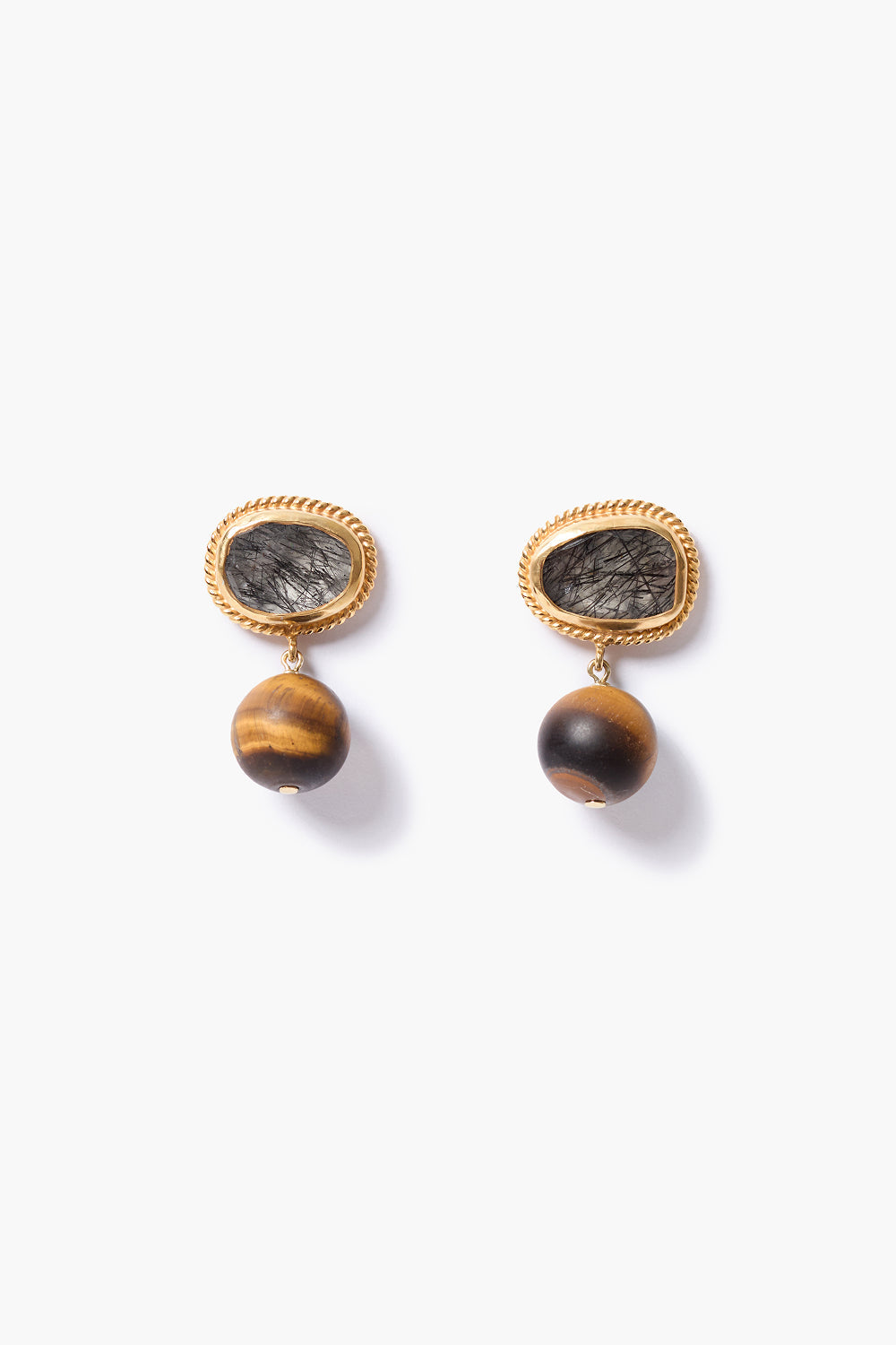 Horizon Drop Earrings Rutilated Quartz