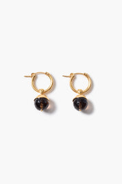 Bell Hoop Earrings Smoky Quartz