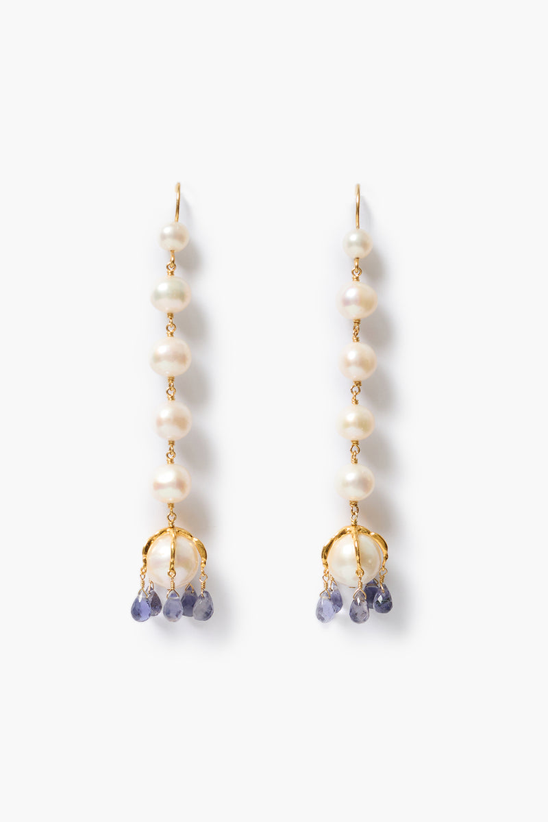 Something Blue Lark Drip Earrings Pearl
