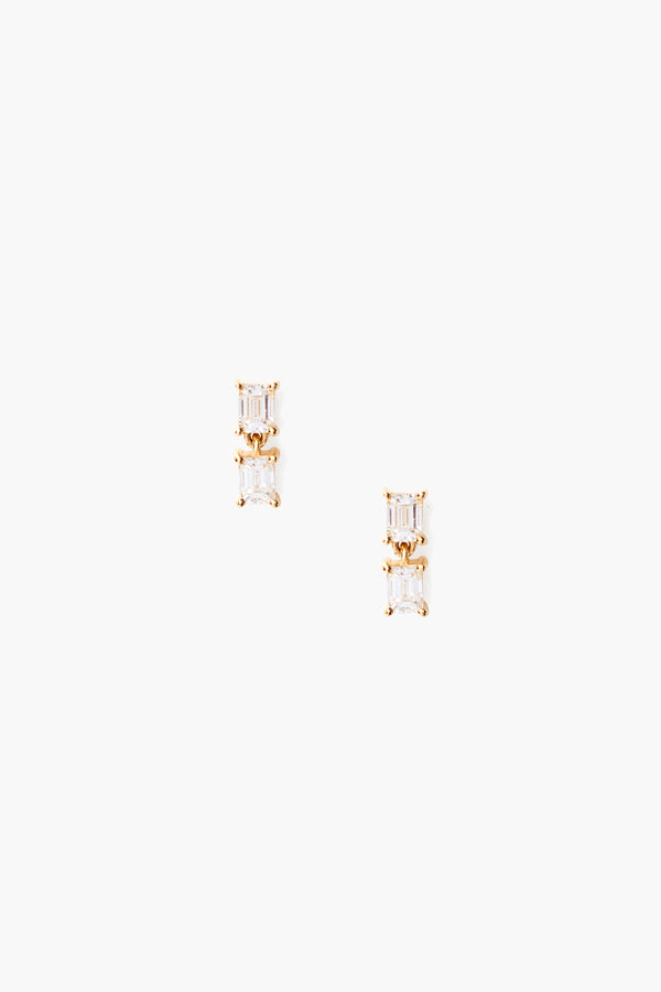 14k Diamond Linea Earrings Yellow Gold