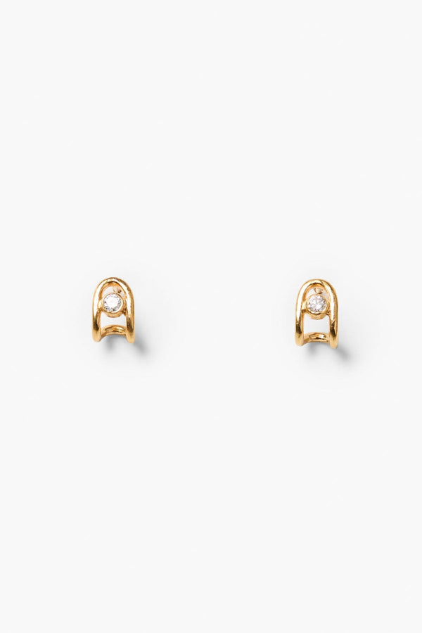 Diamond Arc Huggies Yellow Gold
