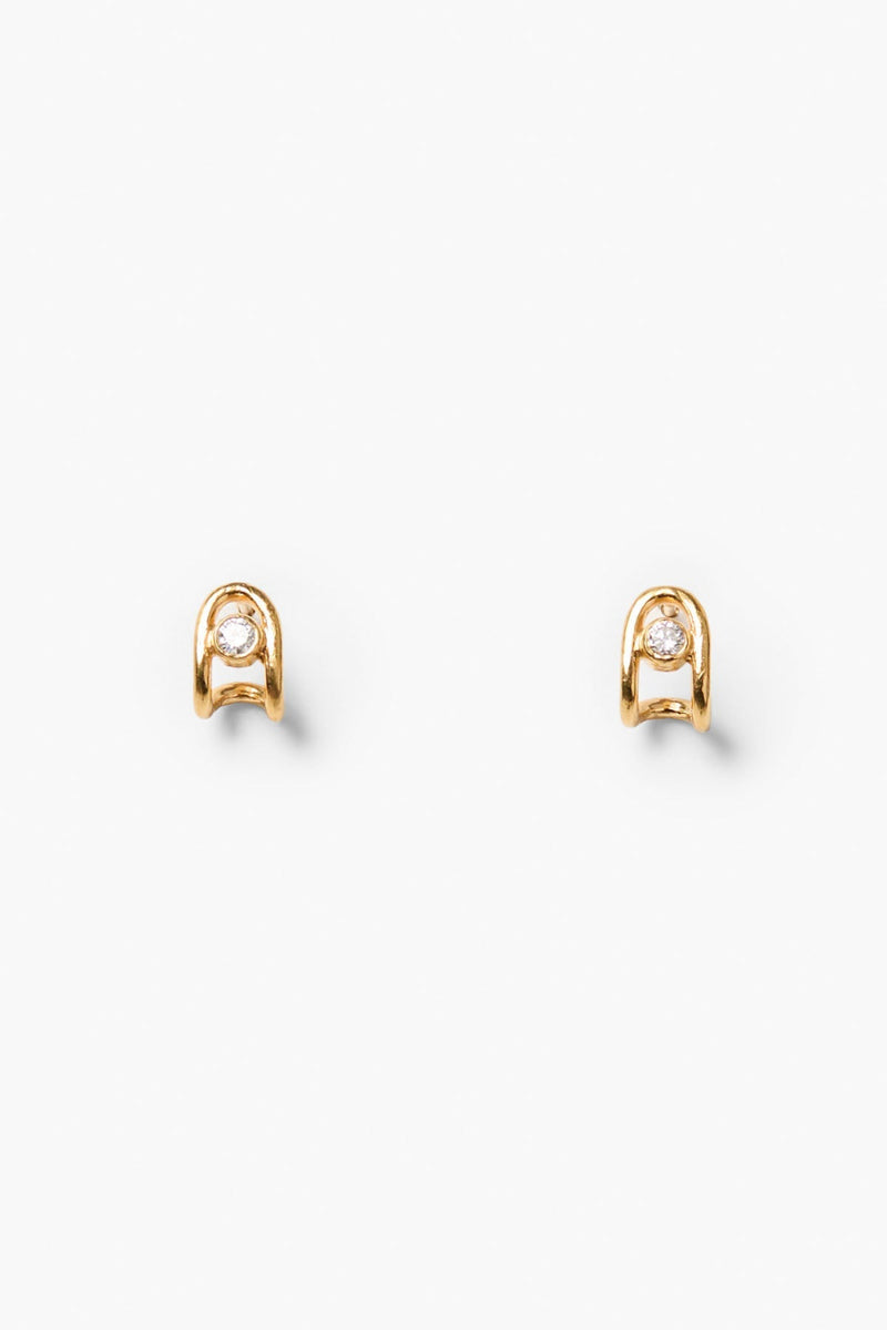 Diamond Arc Huggies Yellow Gold