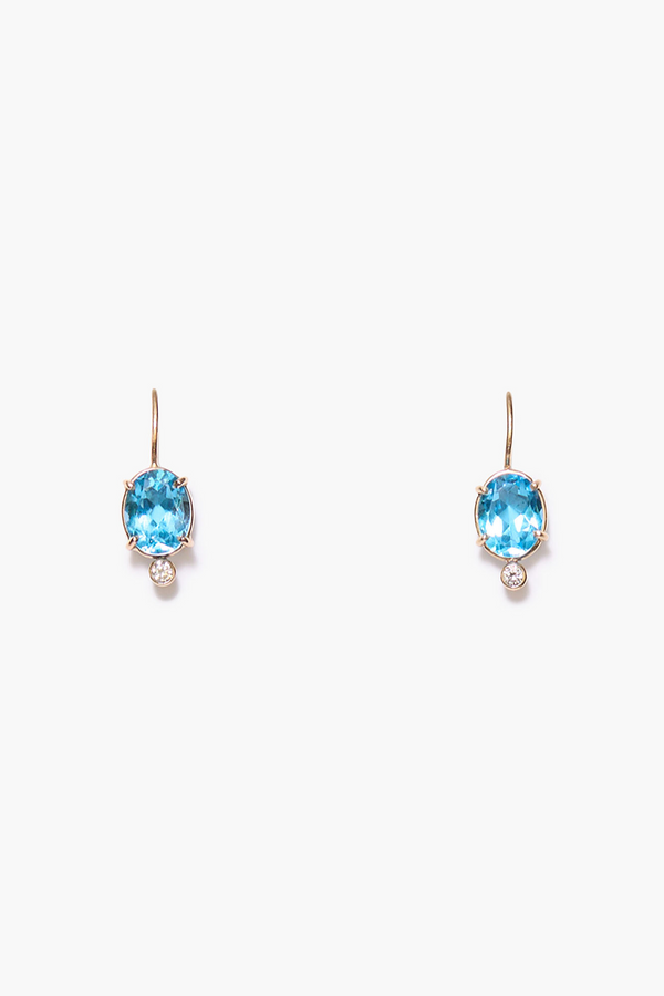 Mini Chapel Earrings Blue Topaz