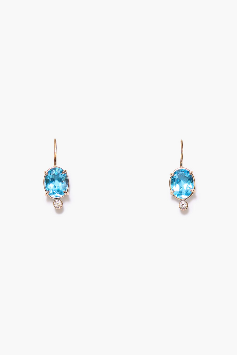 Mini Chapel Earrings Blue Topaz