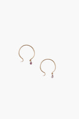 14k Belle Hoop Earrings Mini Multi Sapphire