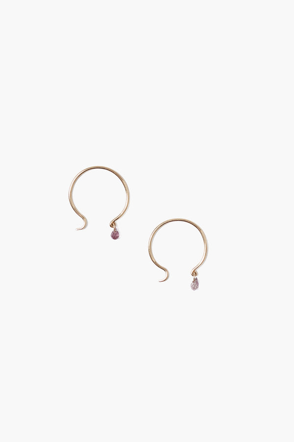 14k Belle Hoop Earrings Mini Multi Sapphire
