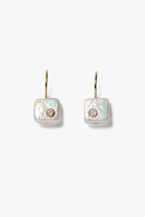 14k Delmar Earrings White Pearl