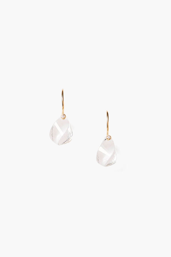 14k Coronet Earrings Clear Quartz