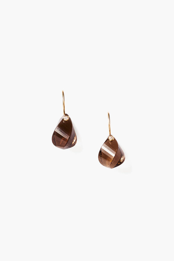 14k Coronet Earrings Smoky Quartz