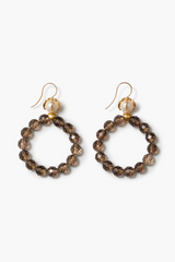 Lark Hoop Earrings Smoky Quartz