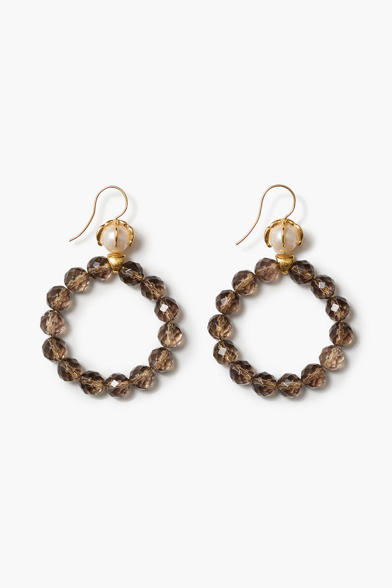 Lark Hoop Earrings Smoky Quartz