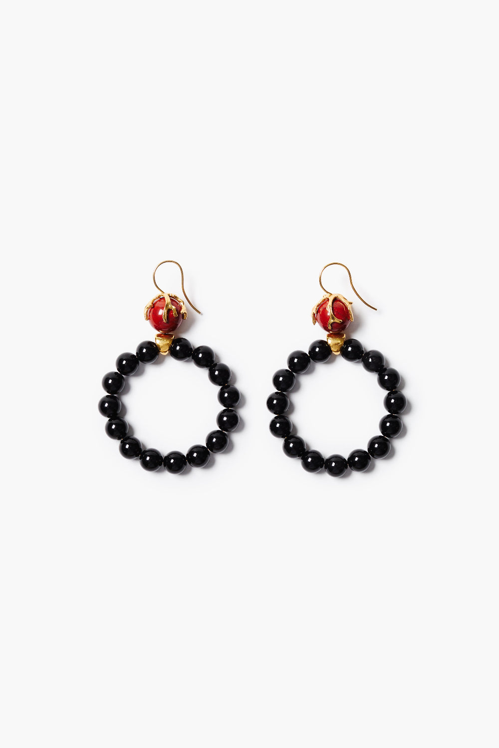 Coral Crown Hoop Earrings Onyx