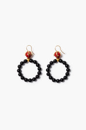 Coral Crown Hoop Earrings Onyx