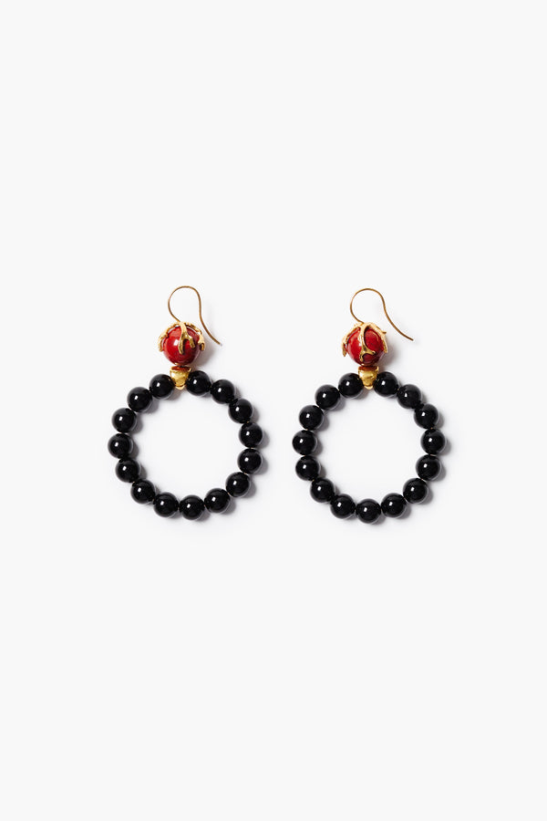 Caspia Hoop Earrings Onyx