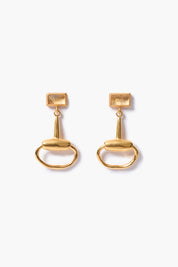 Horsebit Drop Earrings Citrine