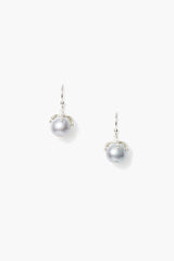 Lark Drop Earrings Mini Grey Pearl