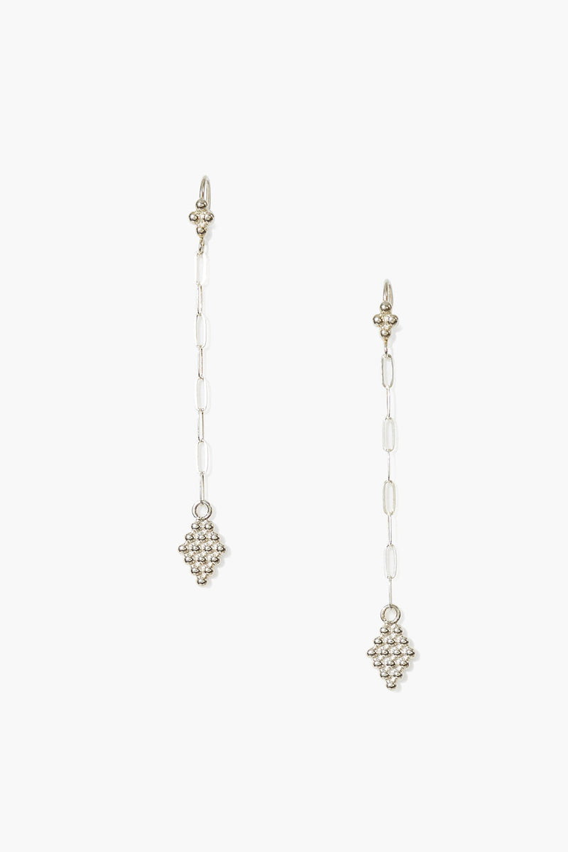 Bijou Chain Link Earrings Silver