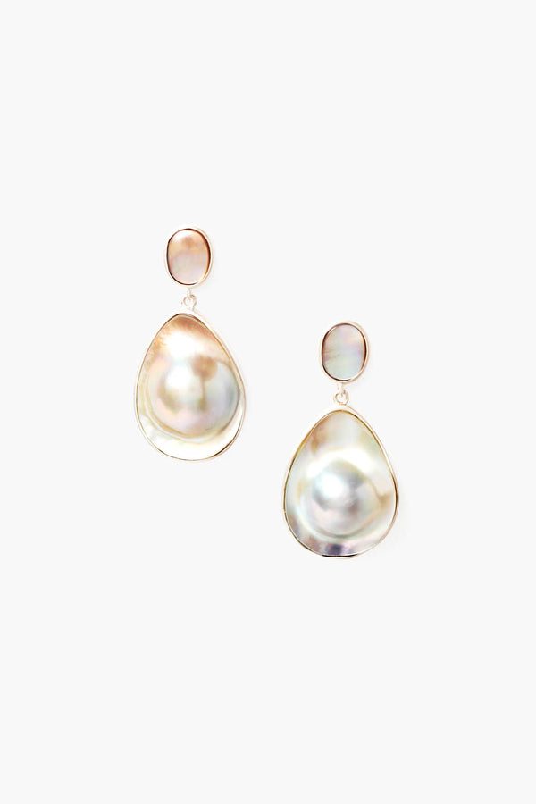 Virginie Drop Earrings Grey Pearl