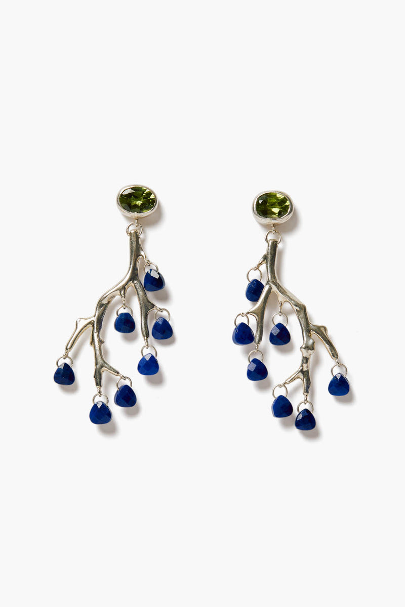 Branch Earrings Peridot Mix