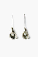 Calla Lily Drop Earrings Silver