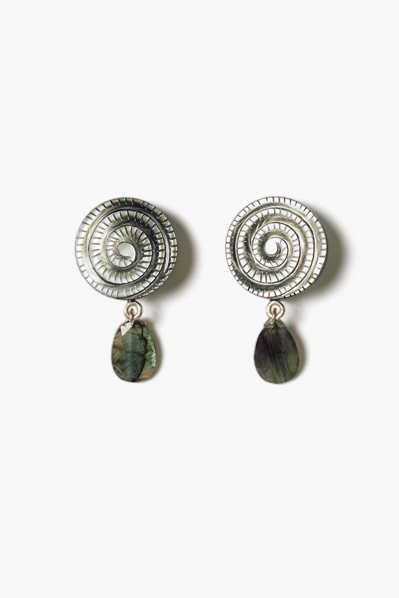 Nautilus Clip-On Earrings Black MOP