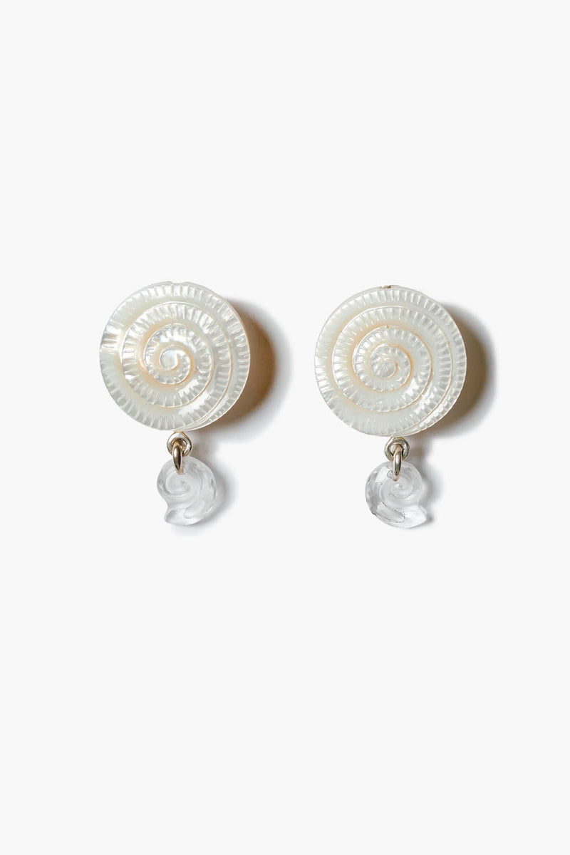 Nautilus Clip-On Earrings White MOP