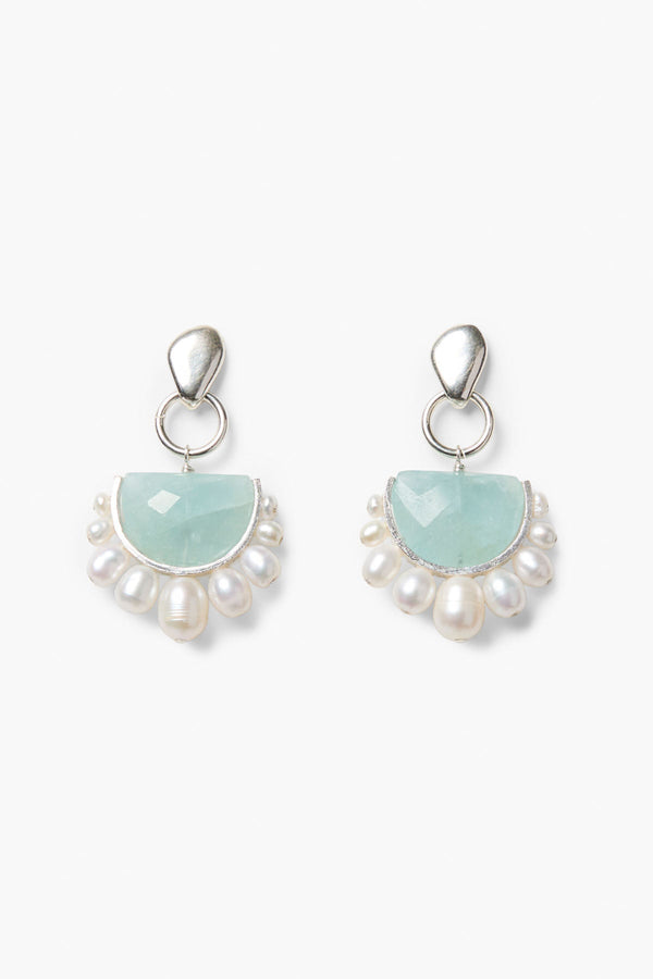 Luna Arc Earrings Aquamarine