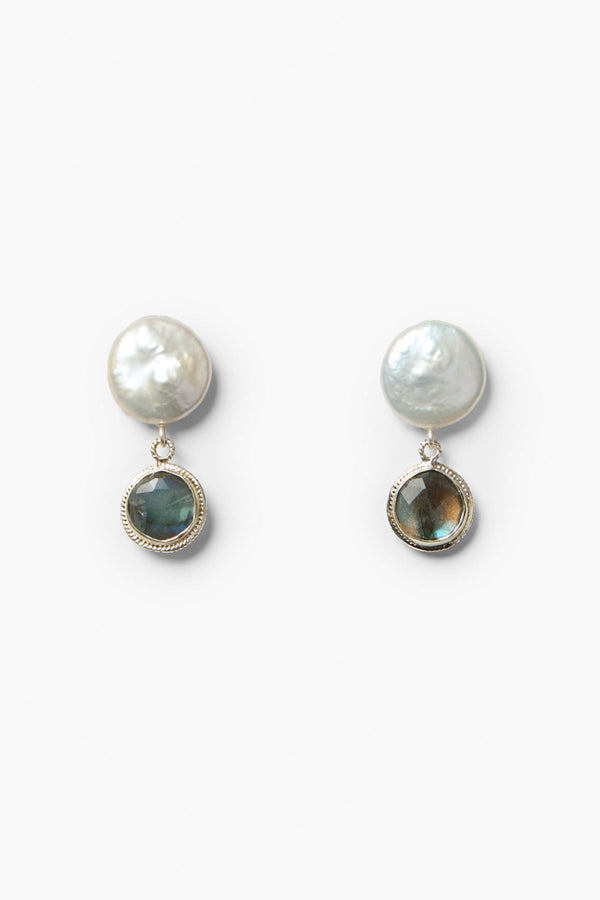 Sydney Coin Earrings Labradorite