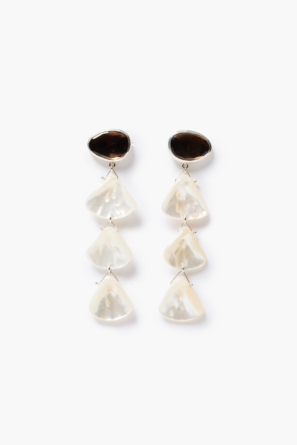 Scale Earrings White MOP